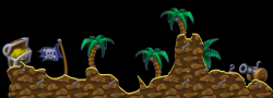 isla del tesoro con volcan